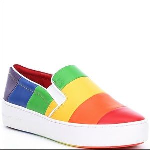 Michael Kors Dylan Rainbow Leather SlipOn Sneakers